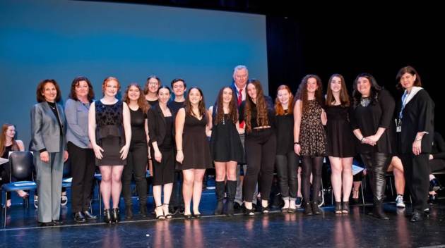 Nassau BOCES Long Island High School for the Arts Dance students were inducted into the National Honor Society for Dance Arts in a special ceremony held recently in the Rosalind Joel Conservatory for Music and Theatre building on the school’s campus in Syosset.
